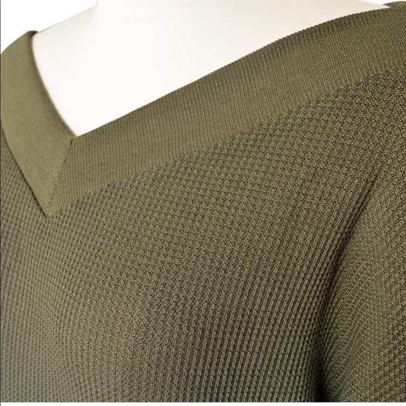 Colorblock Waffle Knit Off Shoulder Sweater - Picture 4 of 5